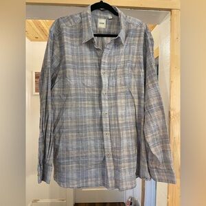 Men's Casual Blue Plaid Button Down Shirt